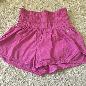Lightly worn free people “The Way Home” athletic shorts. XS in pink